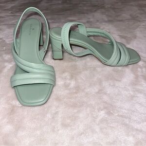 Caslon Mint Green Cushion Chunky Heels Size 7.5
